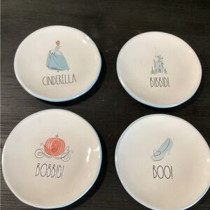 Set of 4 Rae Dunn Cinderella Dessert Plates 6" Bibbidi Bobbidi Boo
